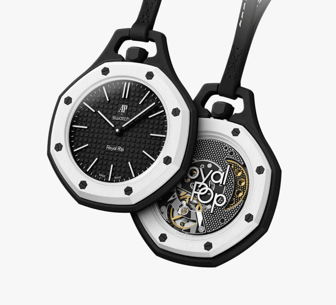 swatch×AP  pop ホワイト／ブラック Swatch x AP Wrist Kit — Pocket-to-Wrist Conversion Cage
